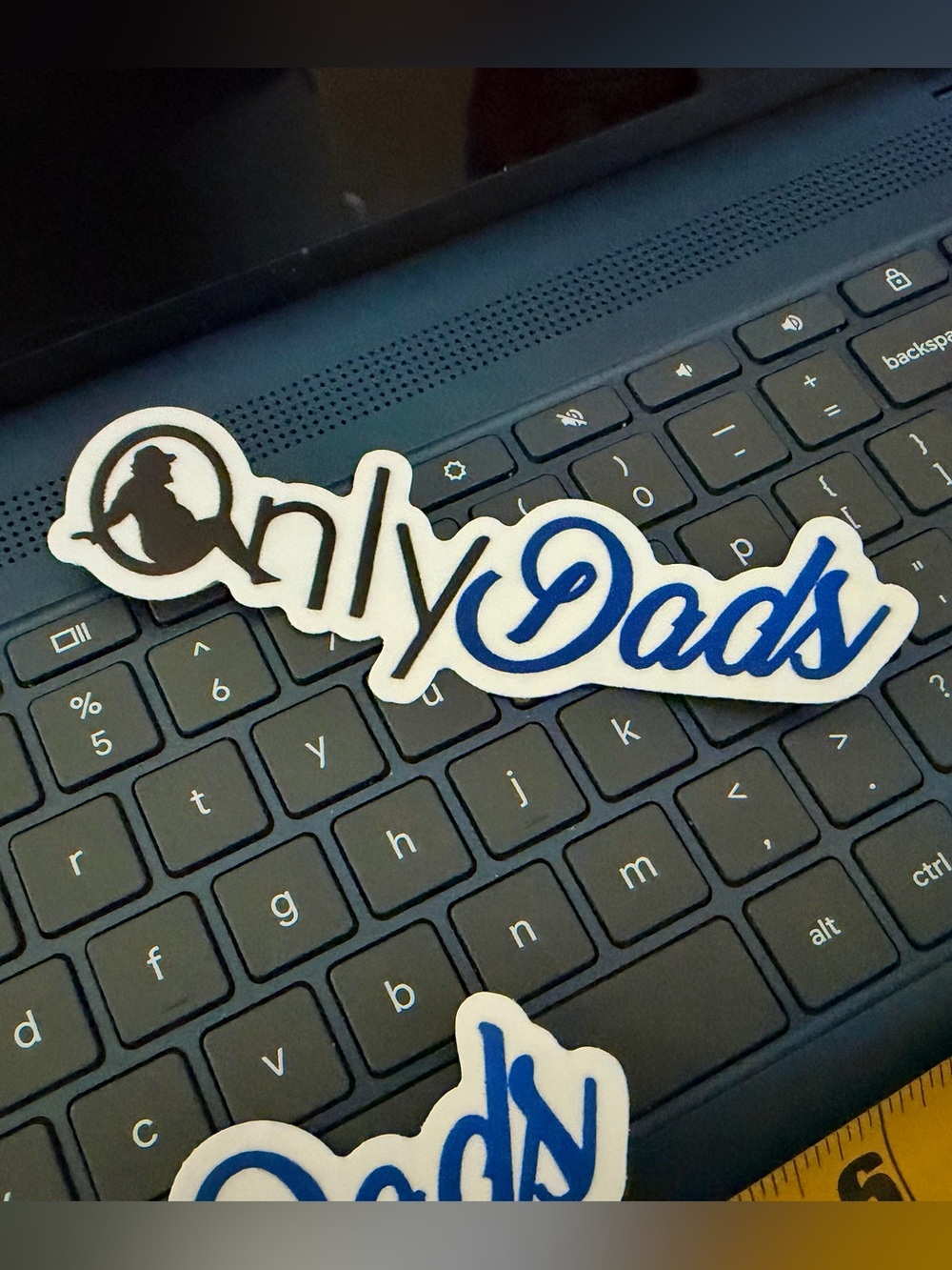 OnlyDads Blue & White waterproof vinyl decal, Laptop, Nalgene, bottle, bumper